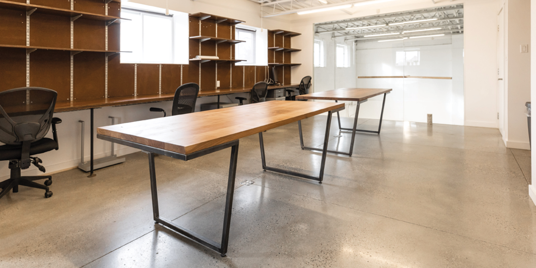 Open area with desks