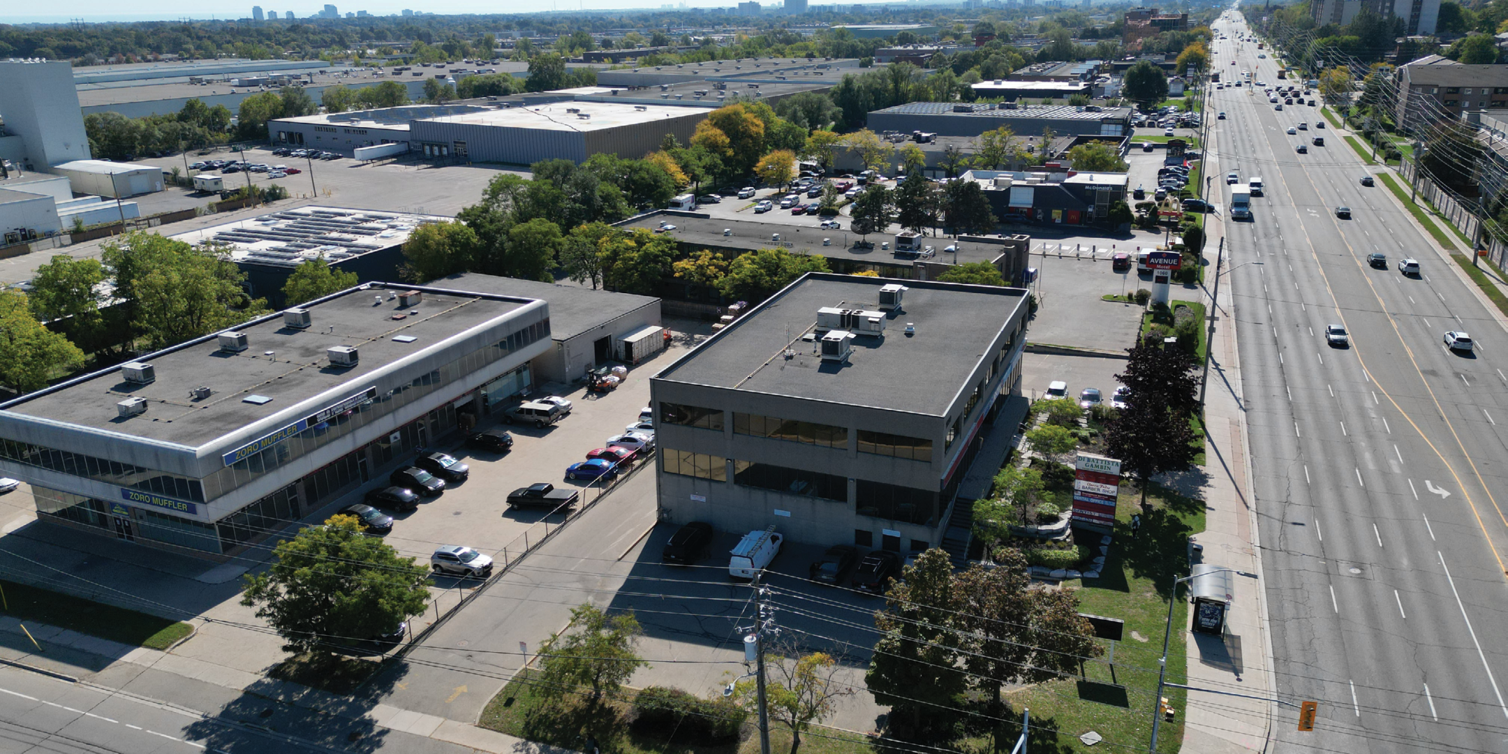 Aerial of 2 Storey Commercial / Office Building