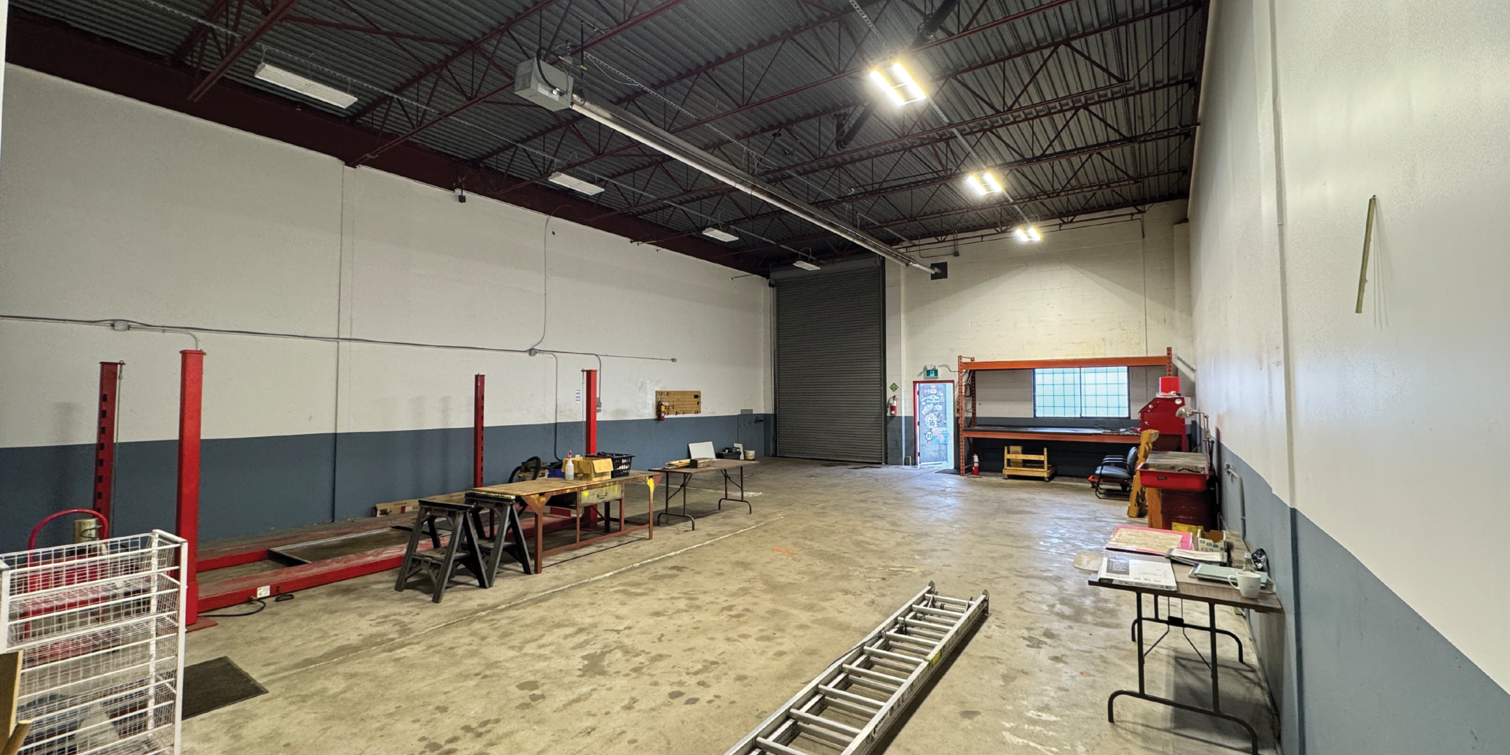 1516-1518 Columbia Street interior with loading door