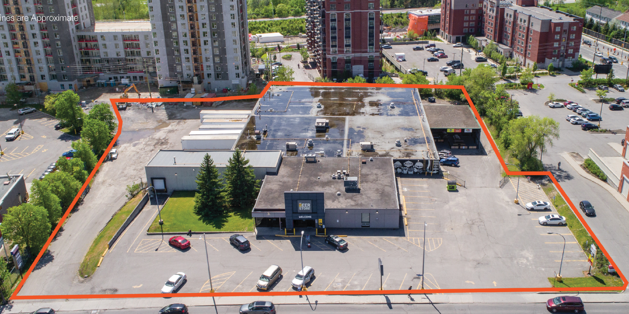 Aerial outline of land available at 1860 Bank Street