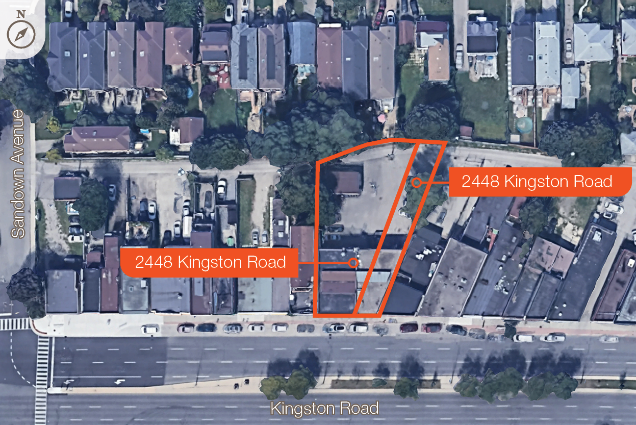 2448-2450 Kingston site outline showing streets