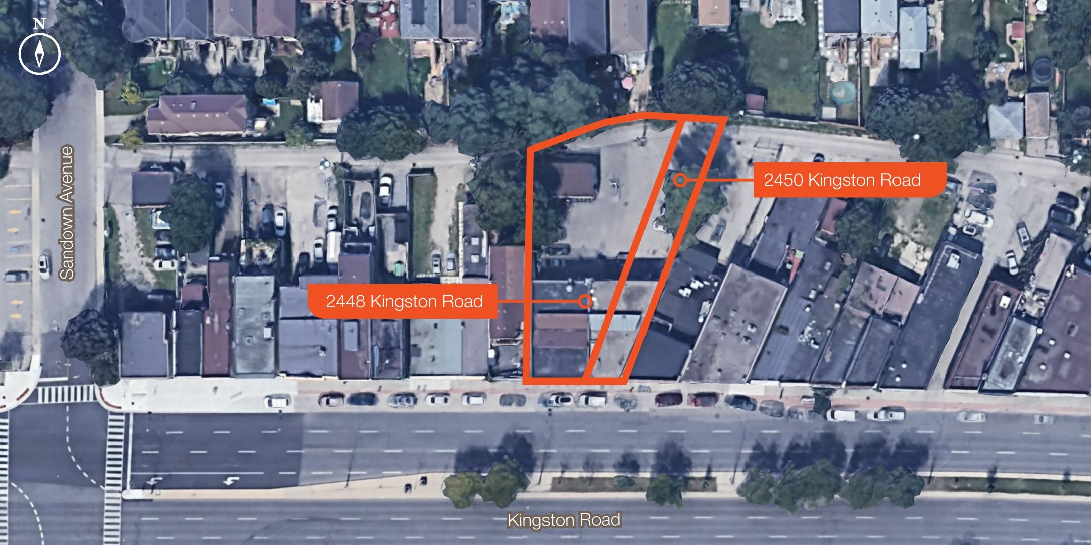 2448-2450 Kingston Road building site outline