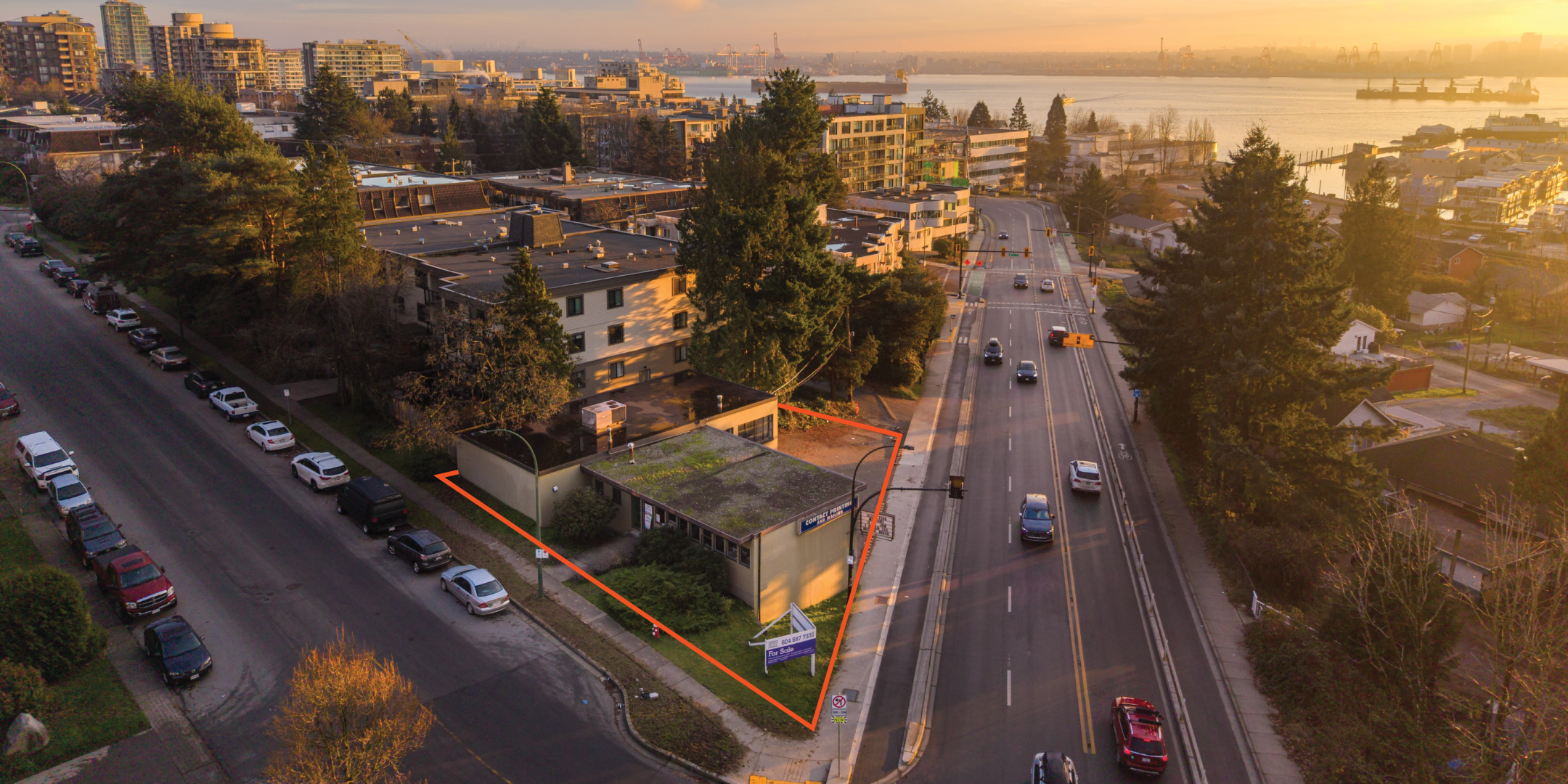 339 2nd Street W aerial with property outlined