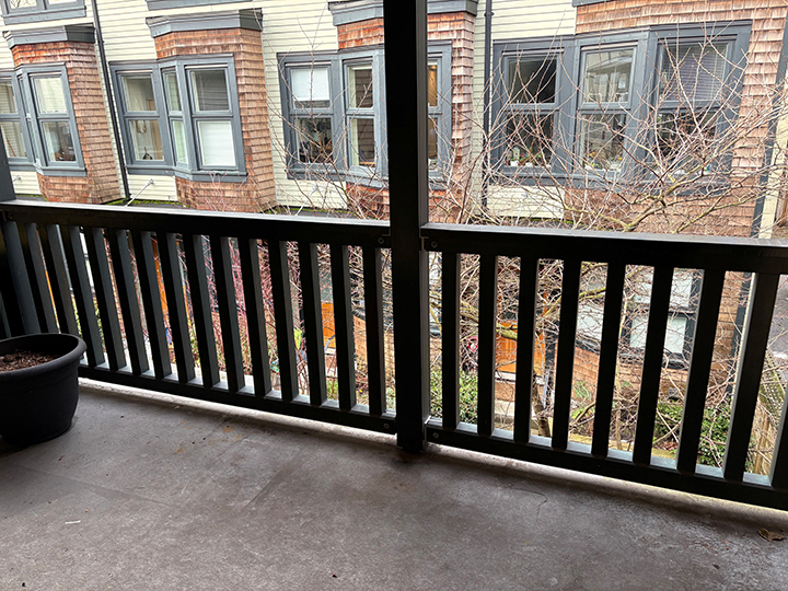 balcony looking over towards neighbouring building