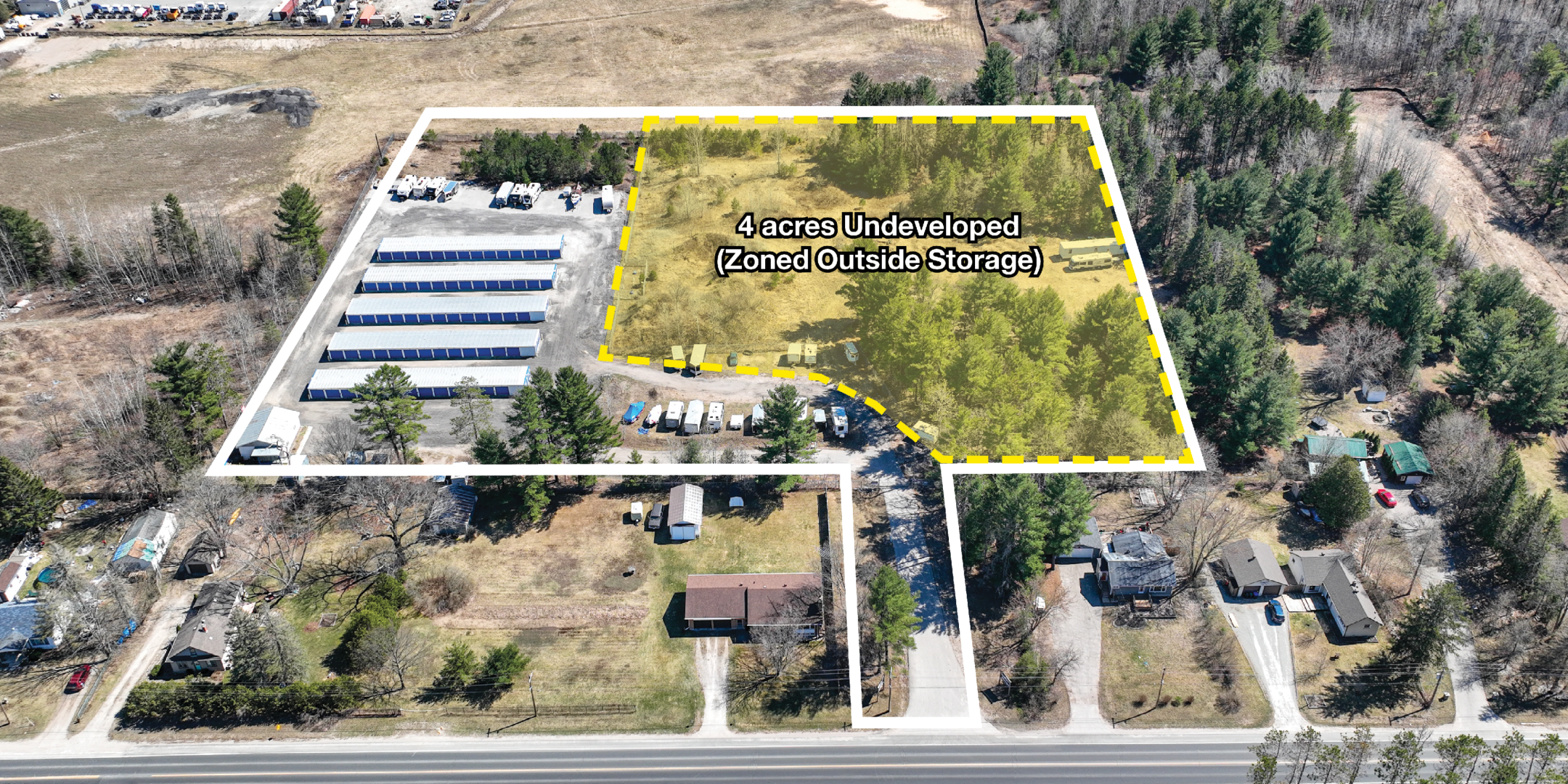 1063 Snow Valley Drive 4 acres of undeveloped (Zoned Outside Storage) area