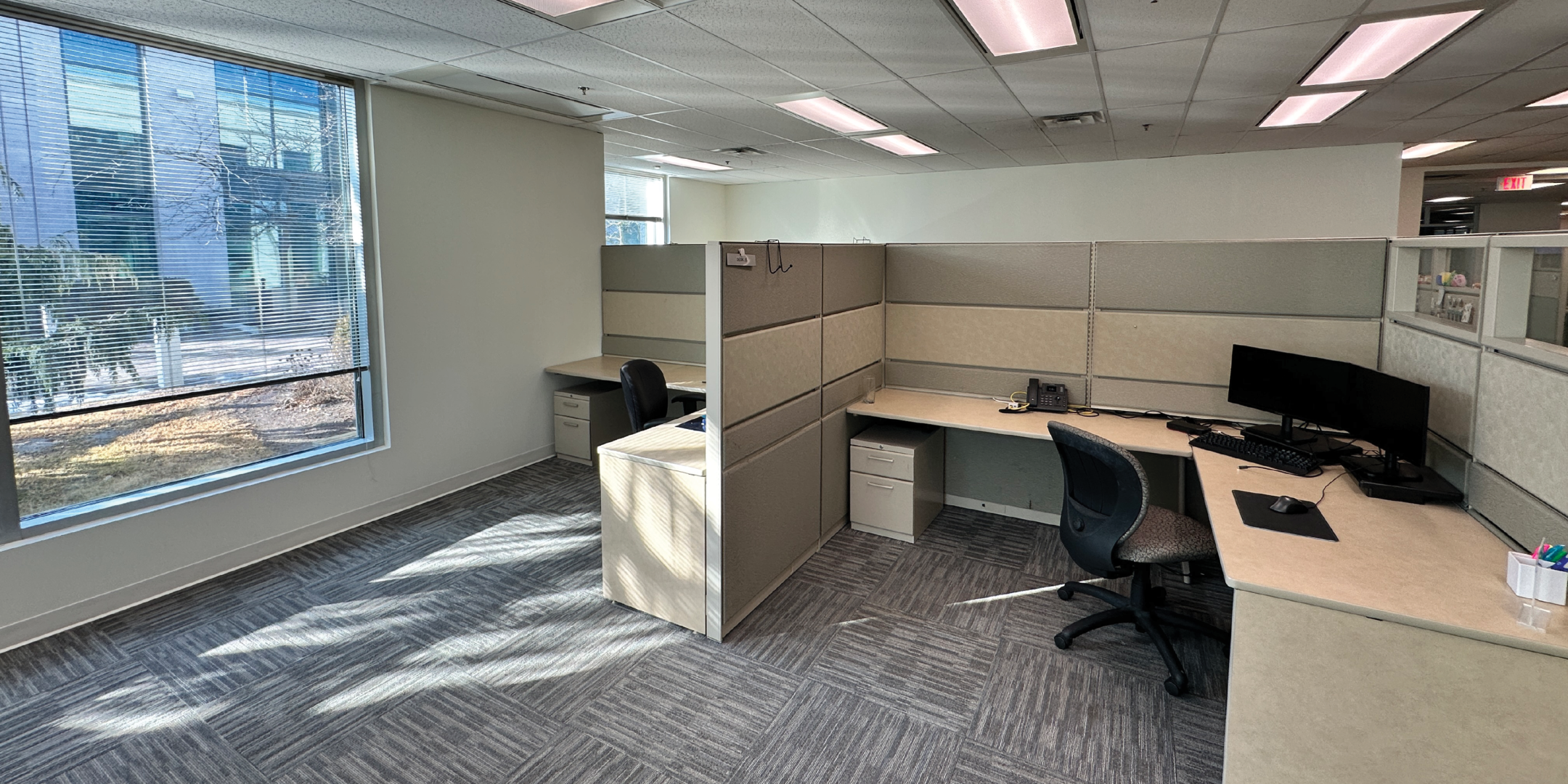 1540 Cornwall Road interior view of the bright open workstations with window