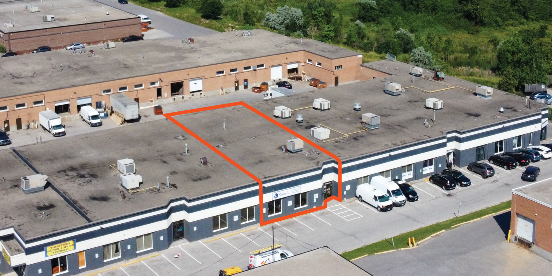 2050 Ellesmere Road Building with Unit 3 Outlined