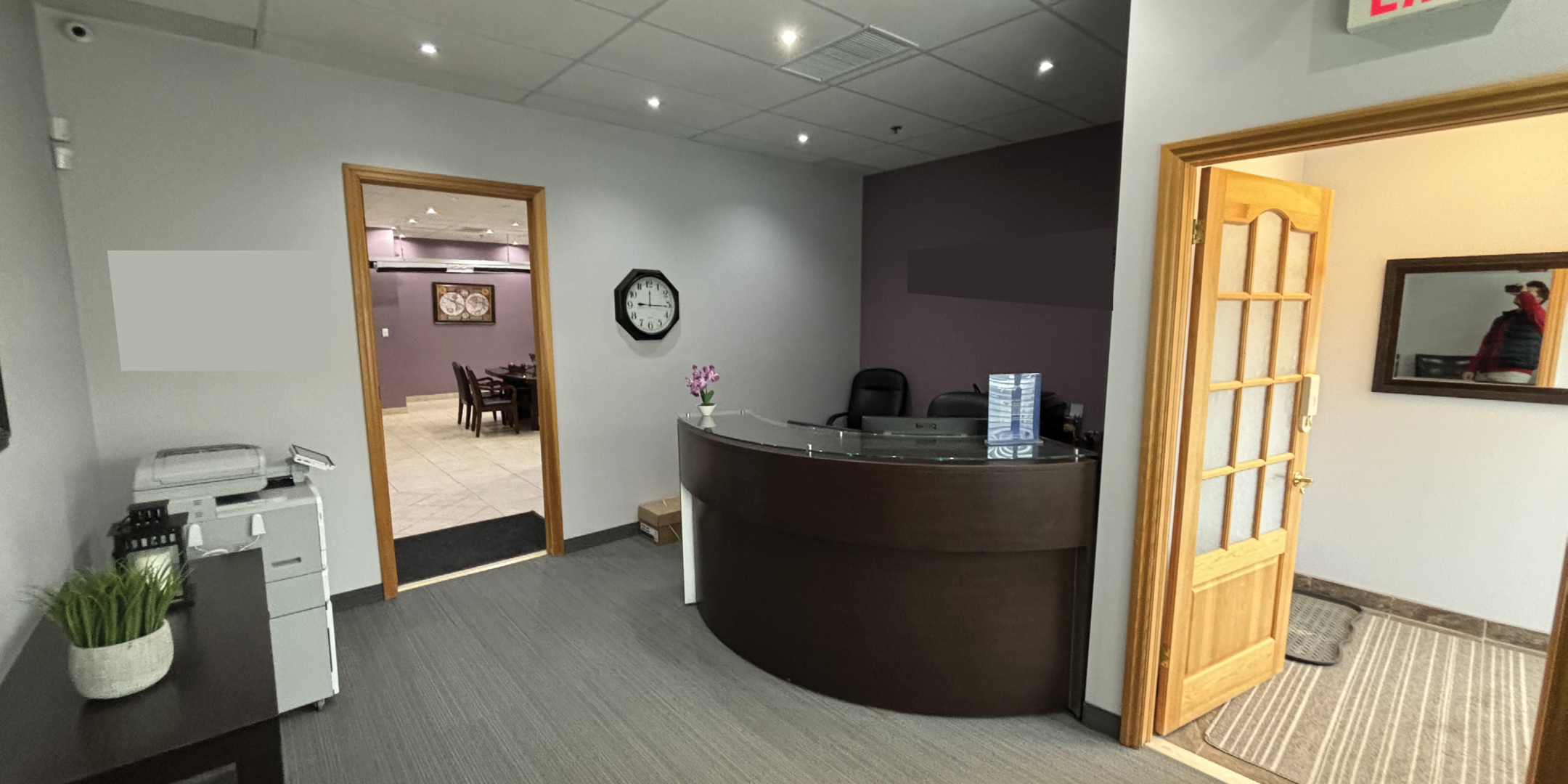 365 Healey Road Interior Entrance Office Area with Desk and Chairs 