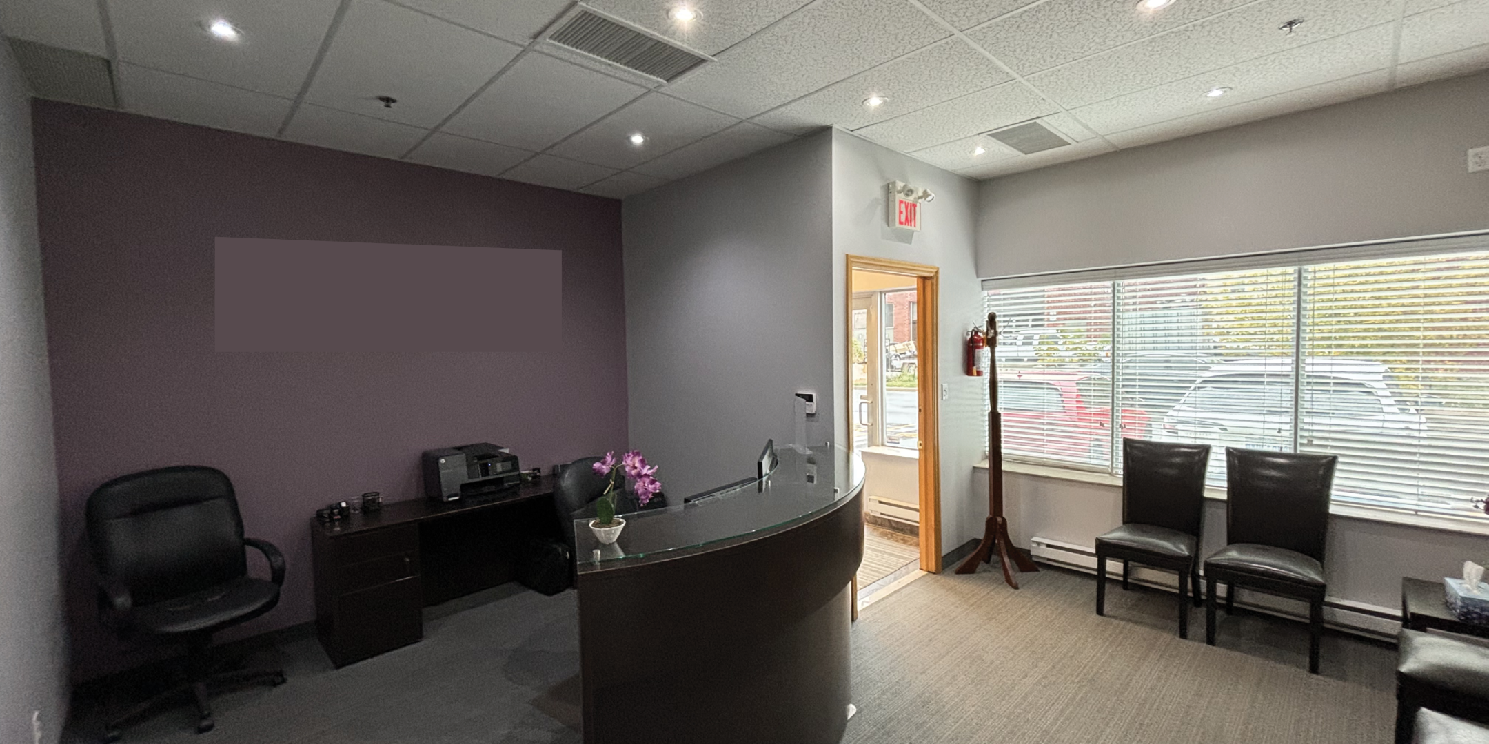 365 Healey Road Interior Entrance Office Area with Desk and Chairs 