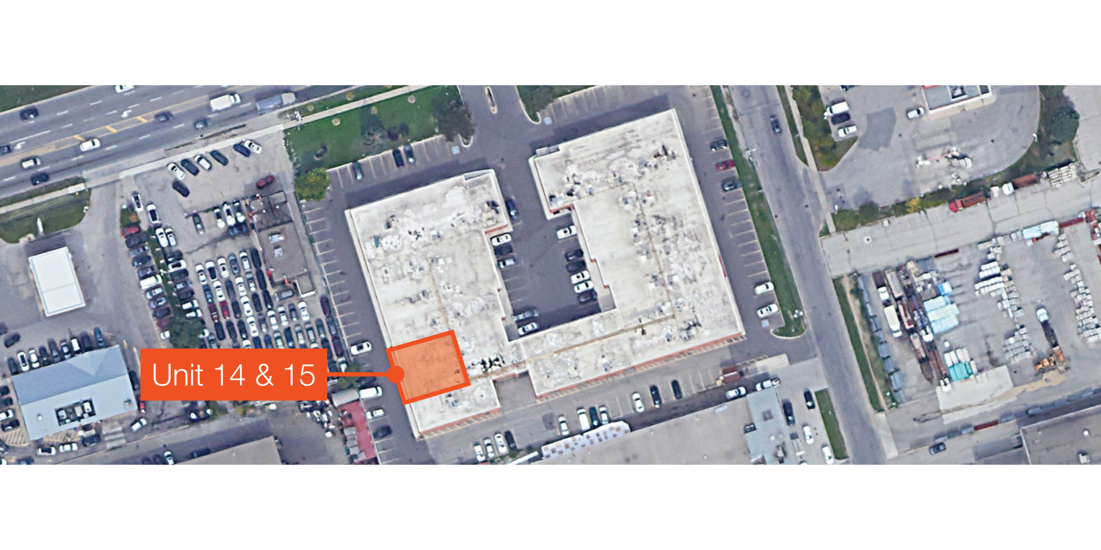 4801 Steeles Avenue W Units 14 & 15 Exterior Outline in Orange