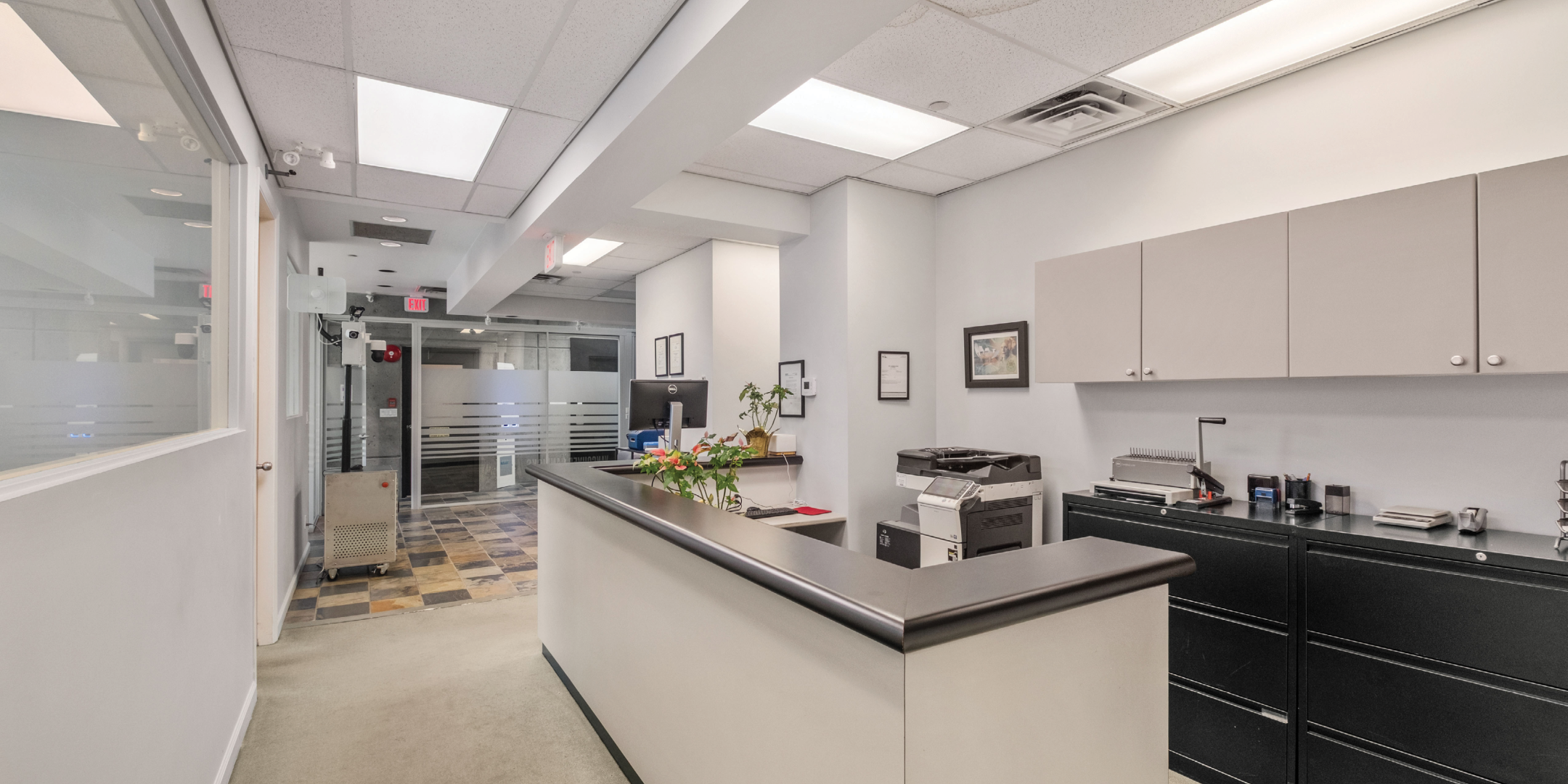 1000 West 3rd Street interior reception area