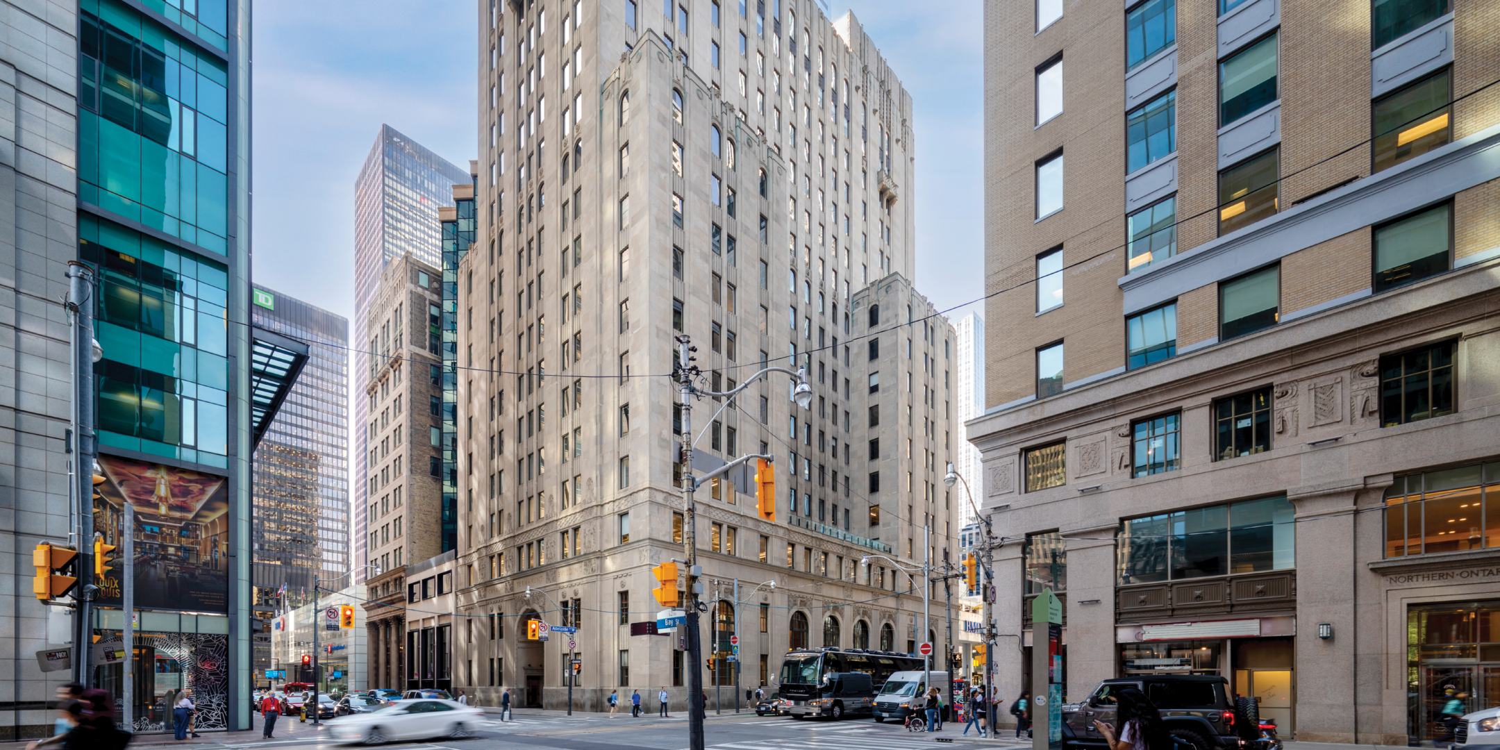 320 Bay Street building exterior aerial view