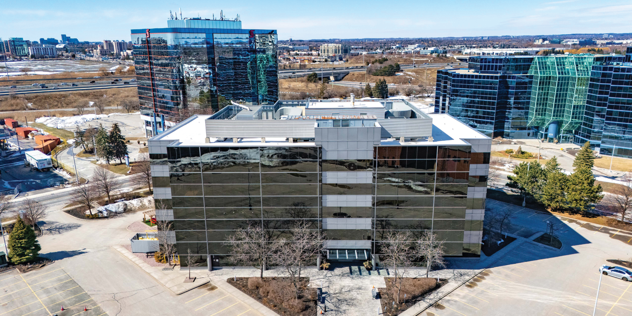 600 Cochrane Drive Unit 205 Building Aerial Photo