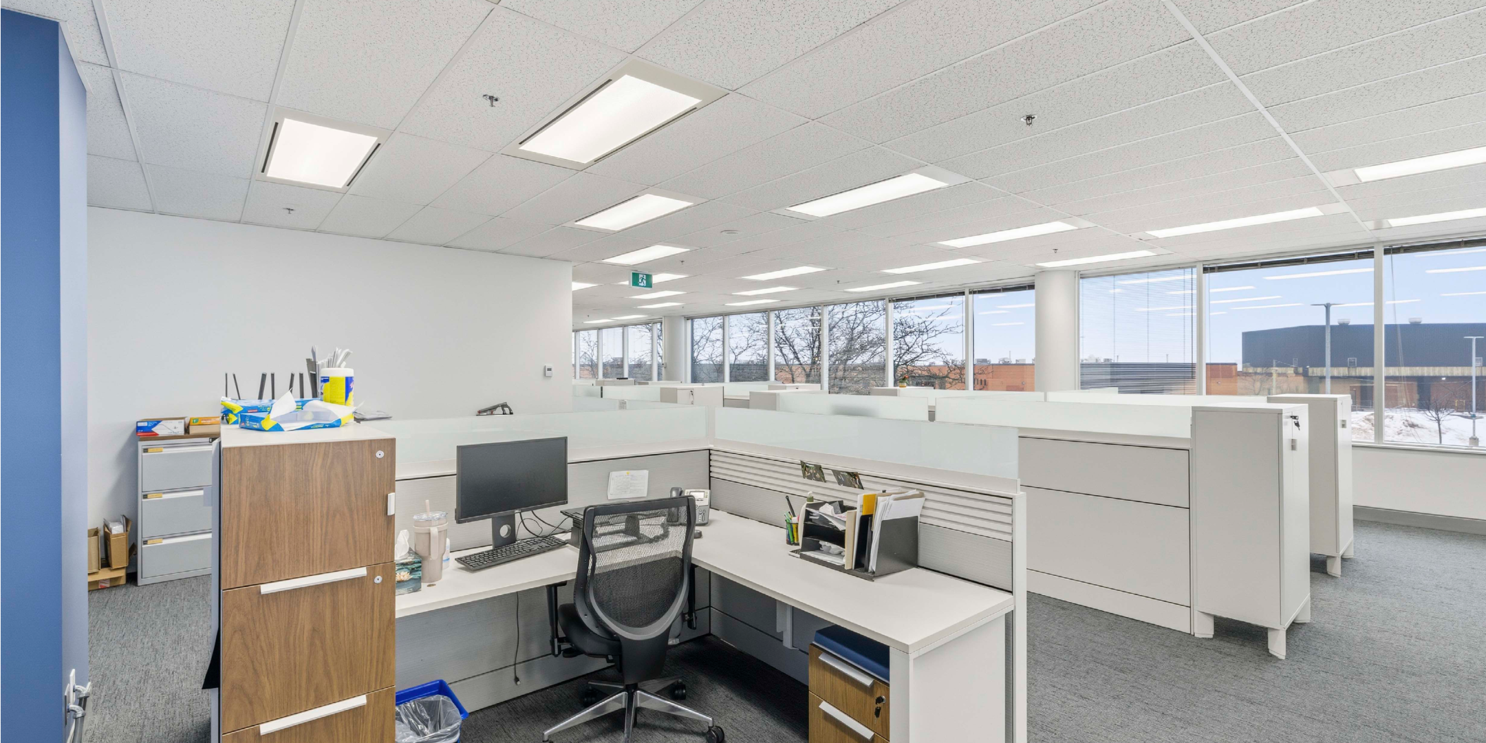 600 Cochrane Drive Unit 205 Common Office Area With Large Windows