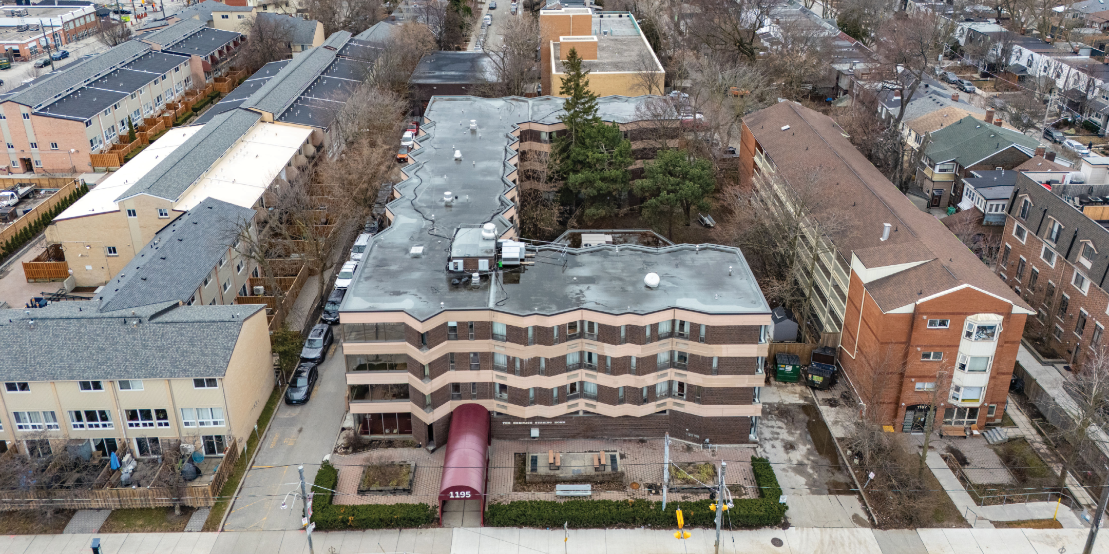 1195 Queen Street E exterior view of the whole building