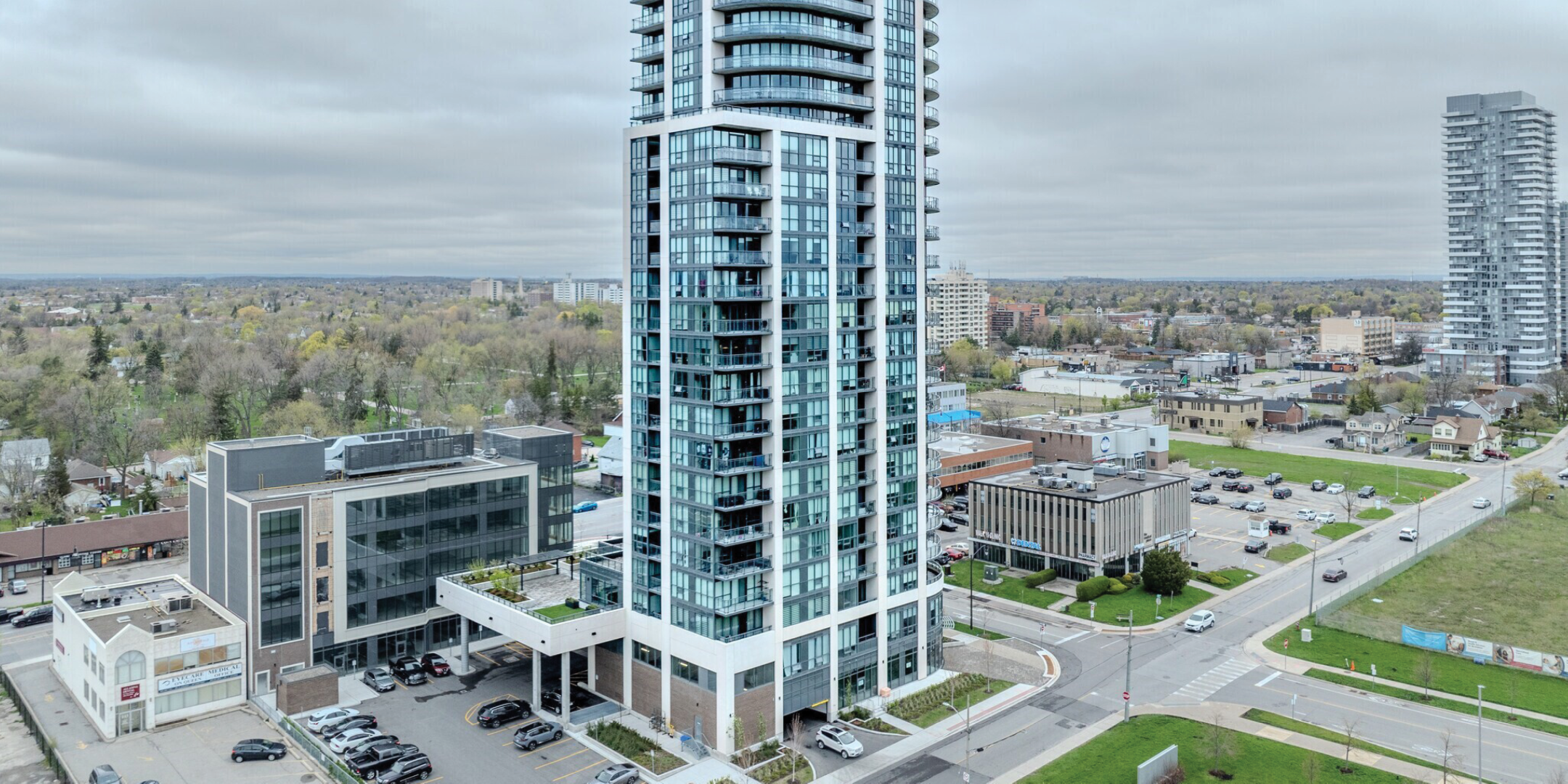 15 Lynch Street in Brampton Rear view of Building and parking