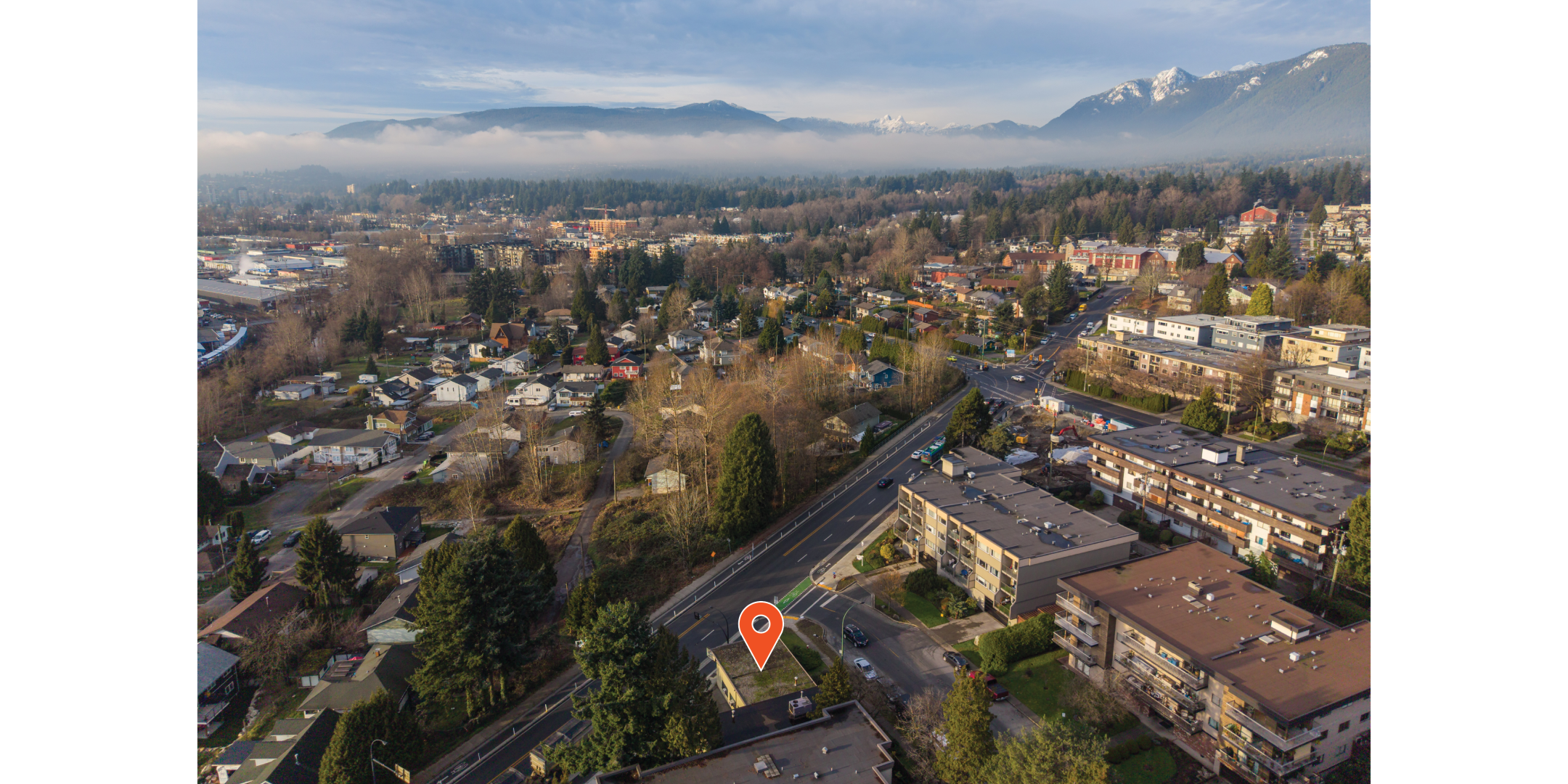 339 2nd Street W aerial with property indicated