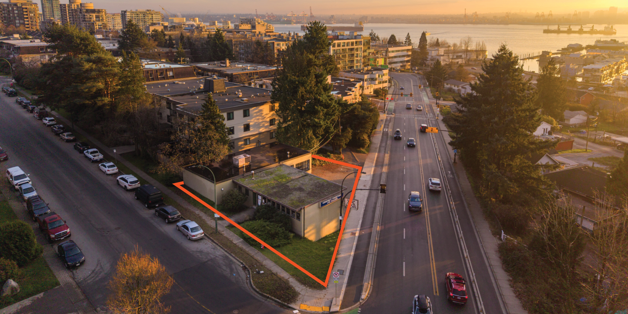 339 2nd Street W aerial with property outlined