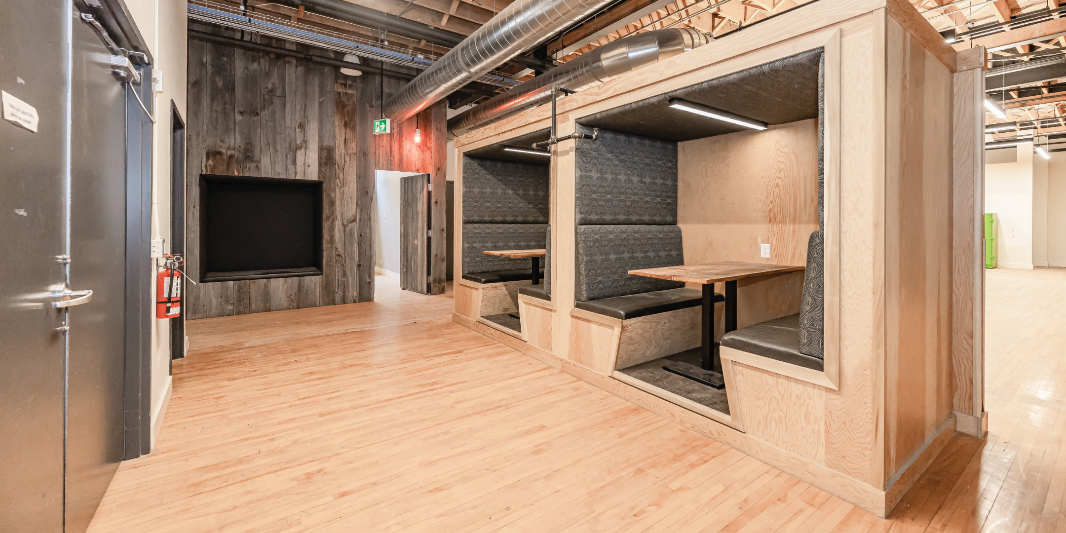 Private booths in office area