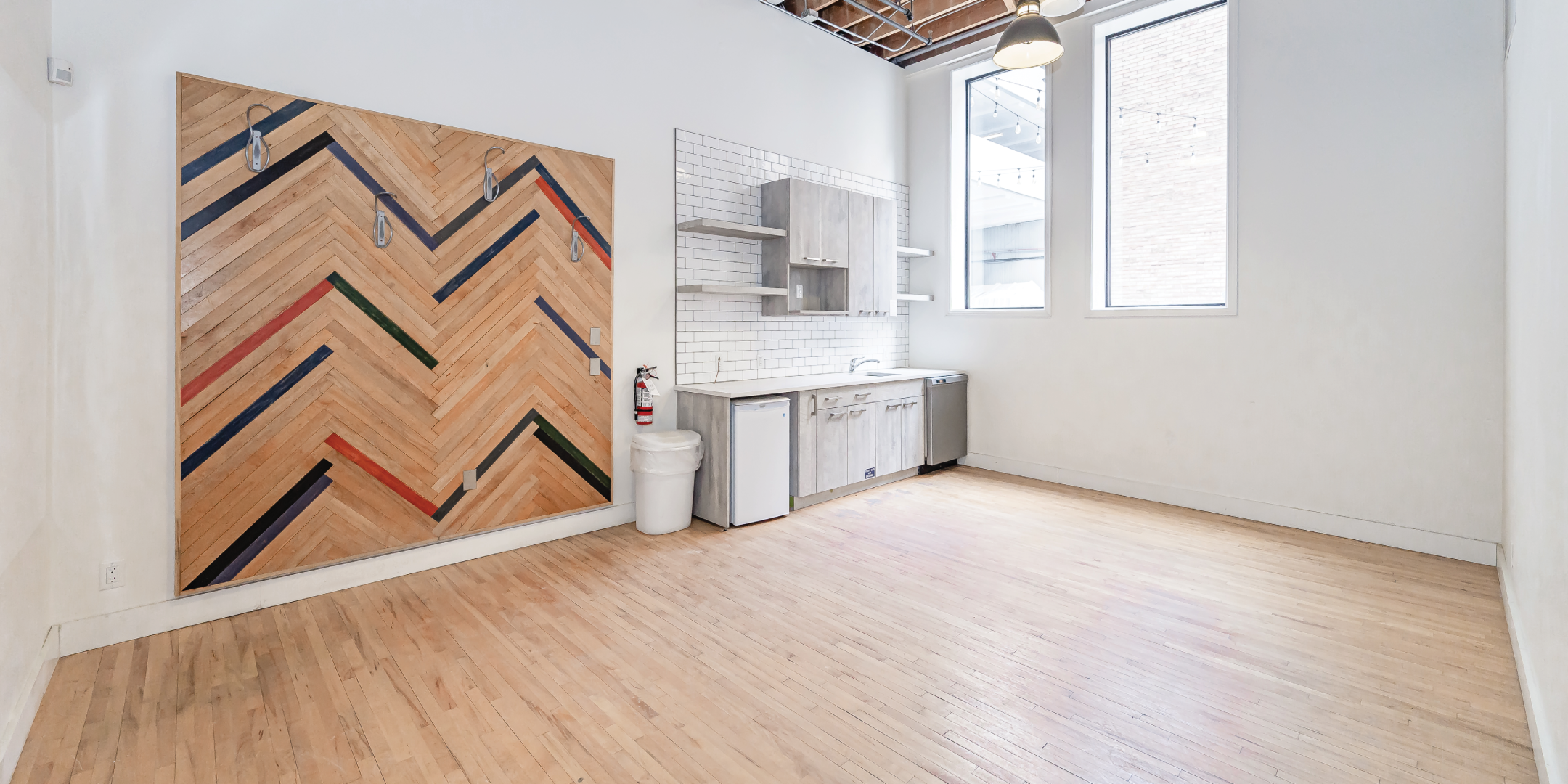 Open area with small counter and sink area