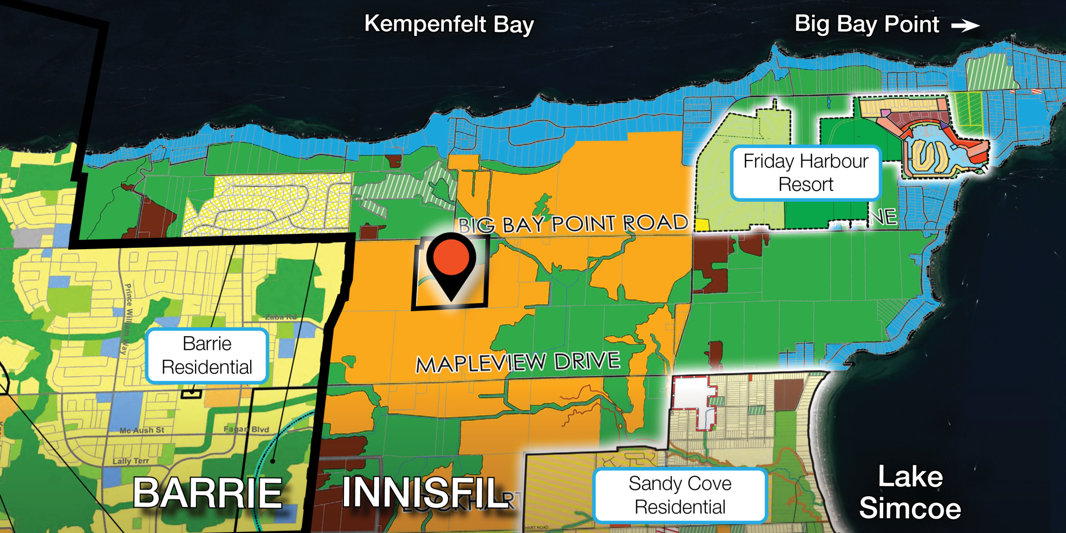 1293 Big Bay Point Road Growth Map with property outline
