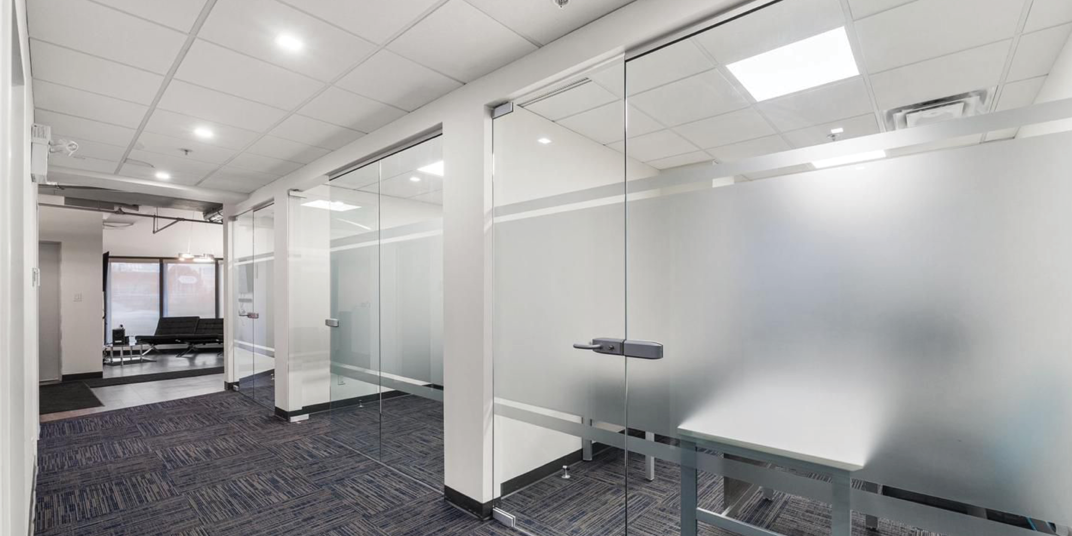 16 McAdam Ave Unit 1 & 2 hallway with glass doors 
