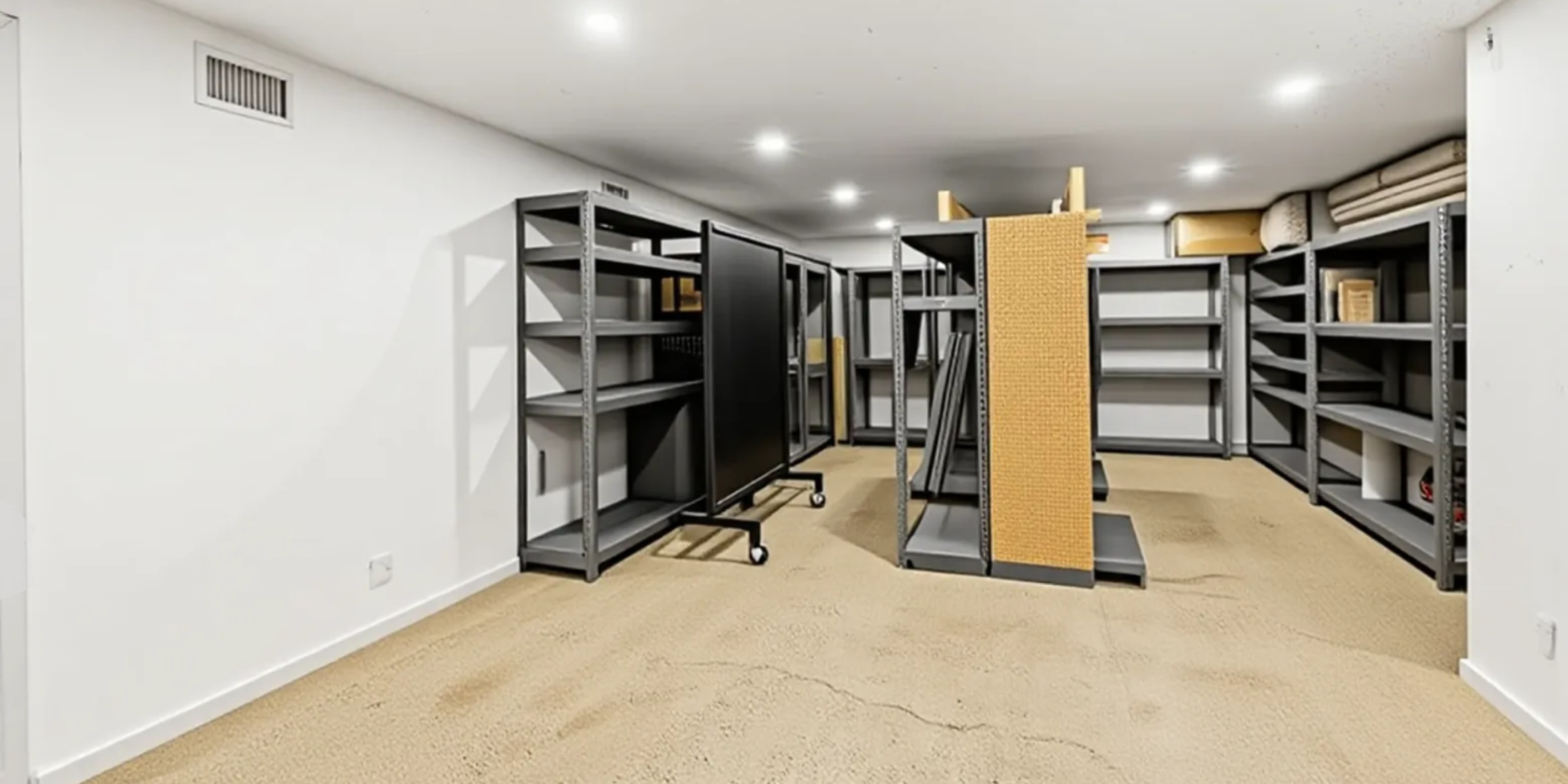 24 McGee lower level storage room with shelving