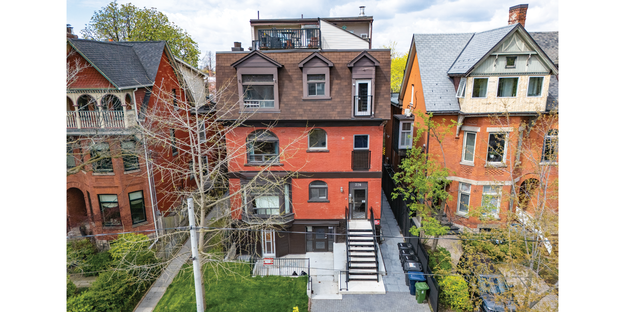 378 Markham Street Front of Building Aerial Shot