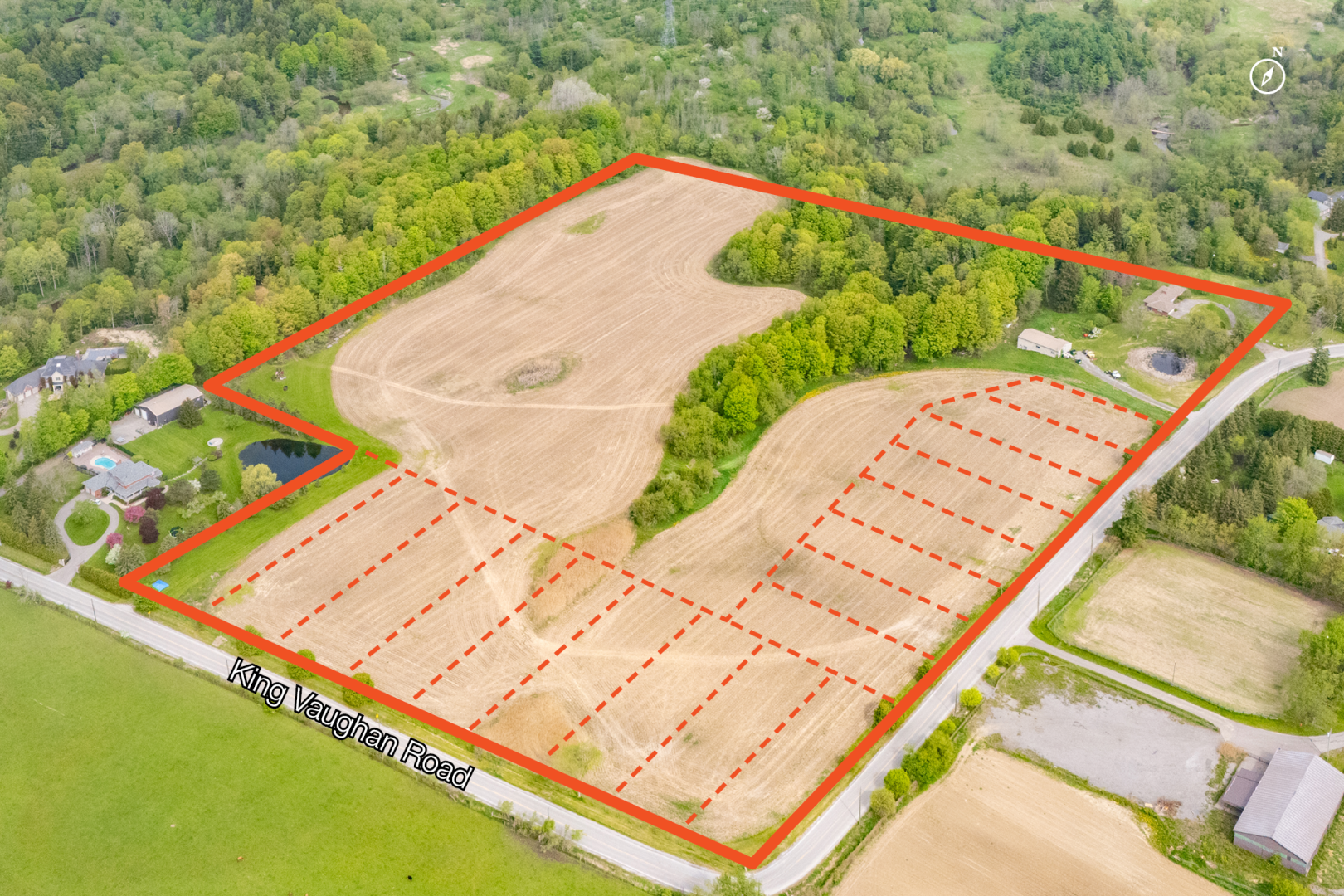 5030 King Vaughan Road aerial outline of land available
