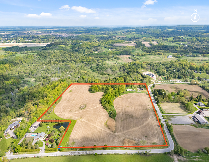 5030 King Vaughan Road aerial outline of land available