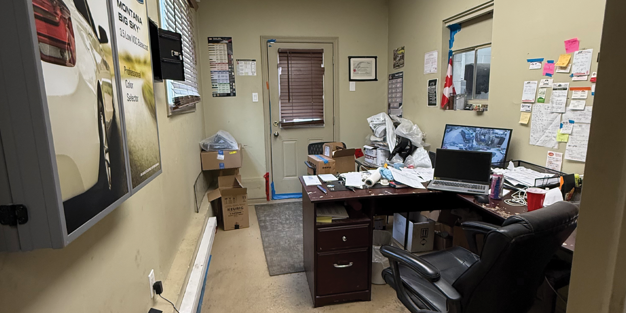 Interior office area in garage/shop