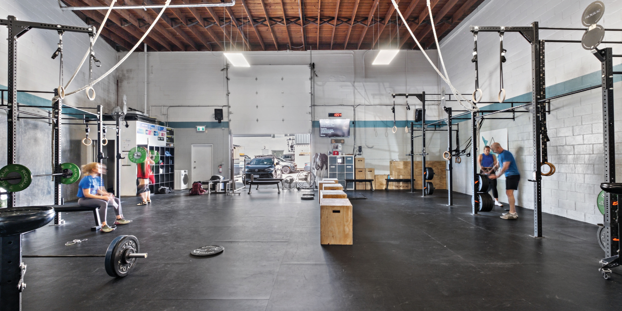 Interior of 101 Riverside Drive showing an open space with gym equipment
