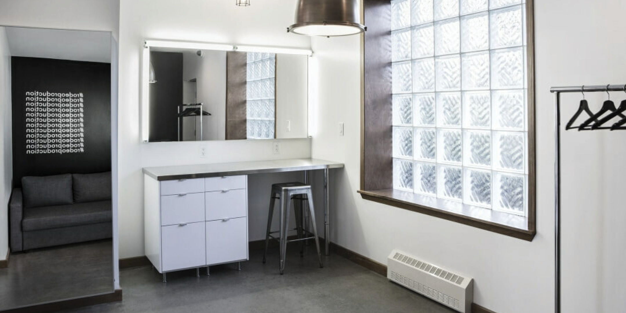 1444 Dupont Street open area with a big window and mirror