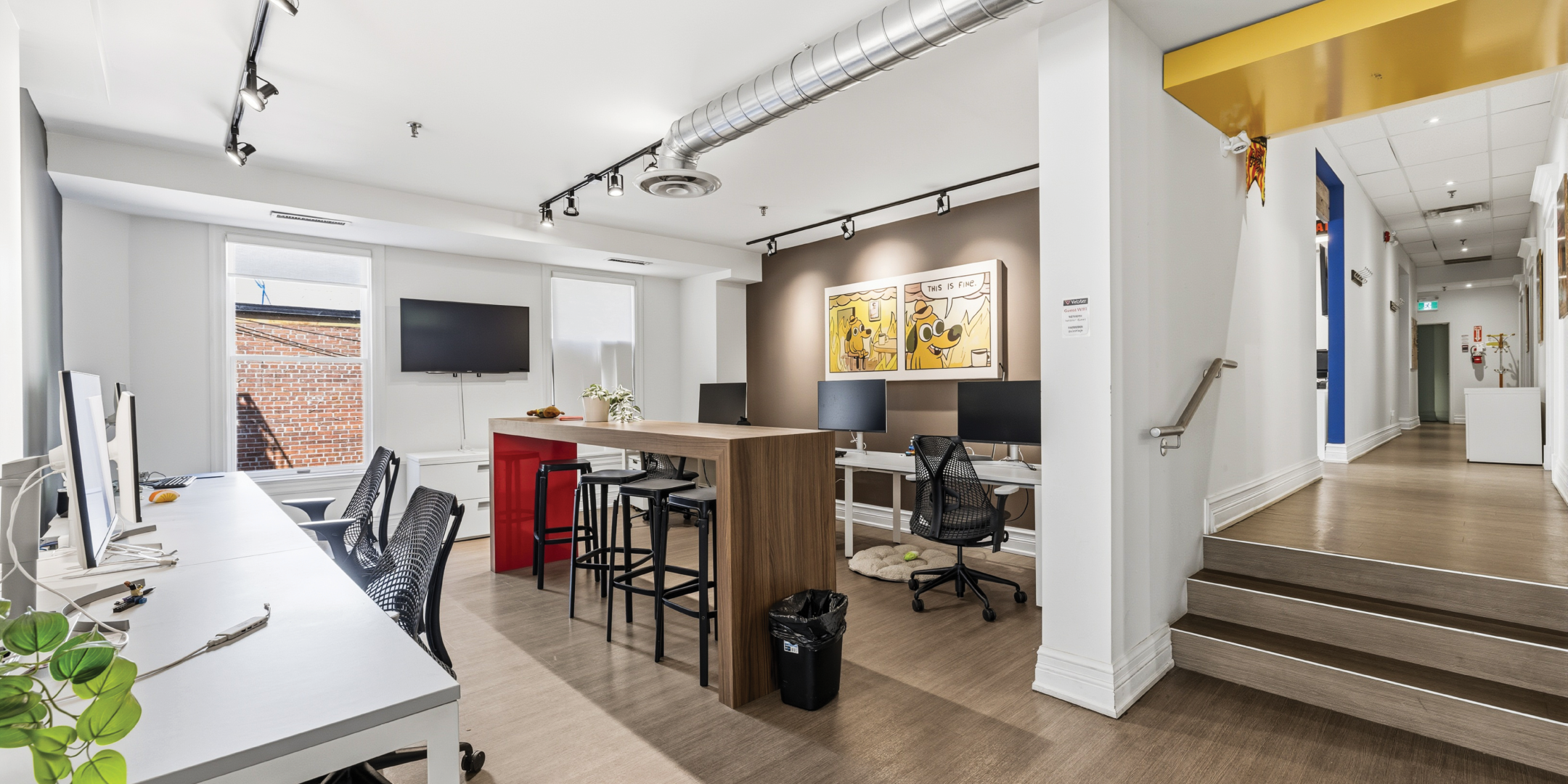 14 Birch working desks with window