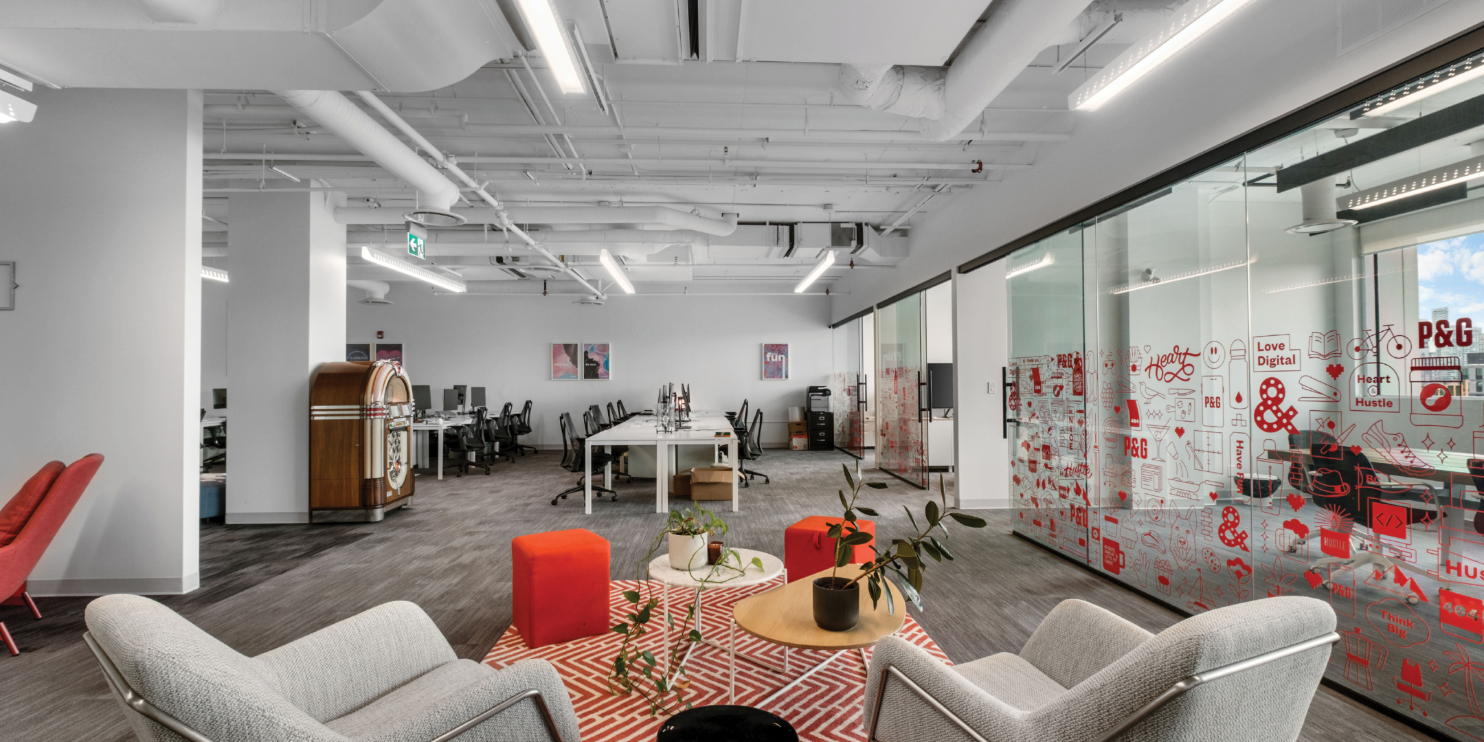Office with lounge area
