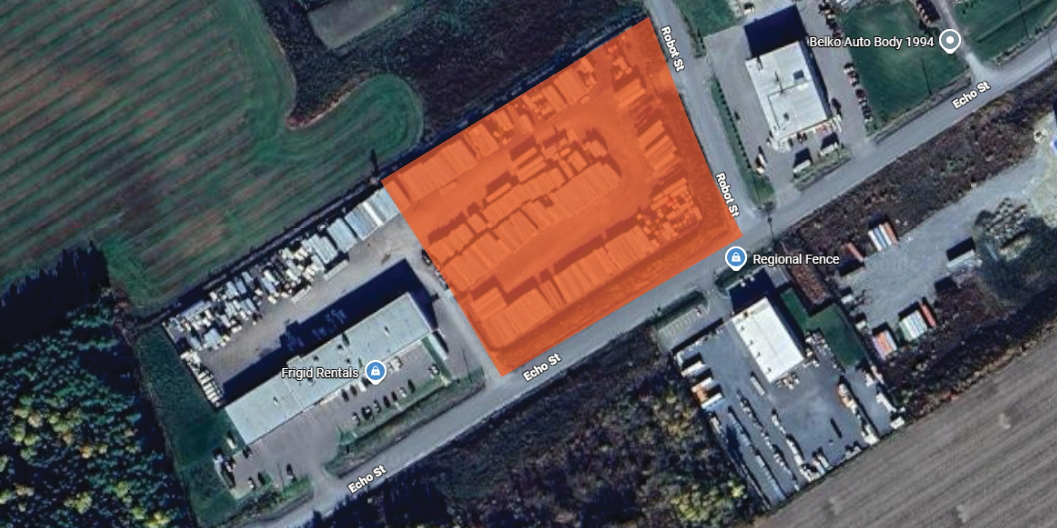 Aerial outline of land at 560 Echo Street