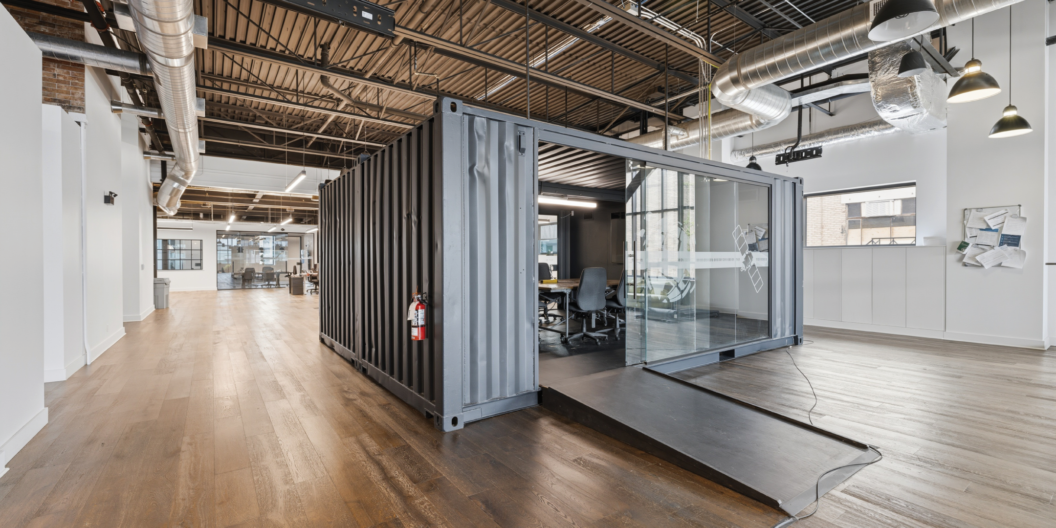 Interior tin can meeting room