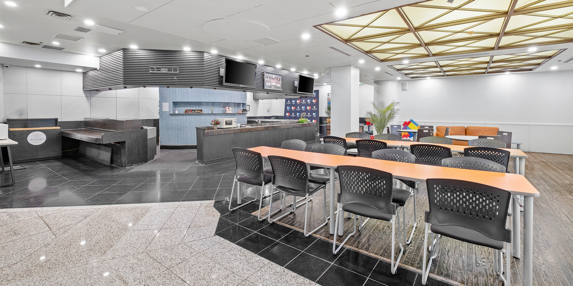 Cafeteria area with seating