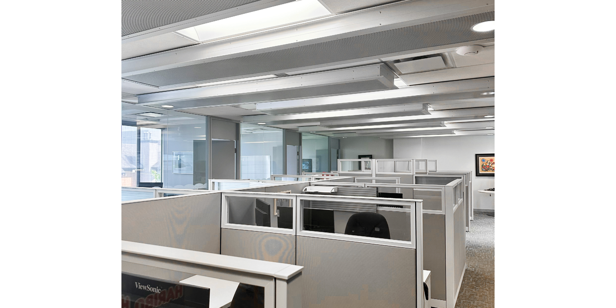 Open plan workspace area