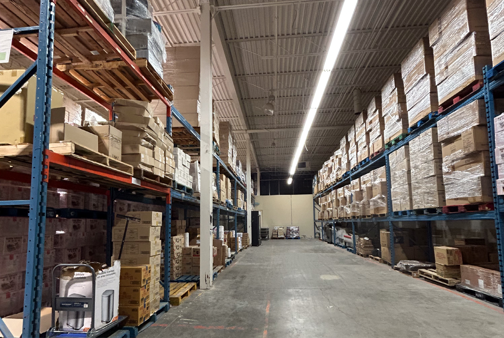 3411 McNicoll Avenue warehouse space with several racks 