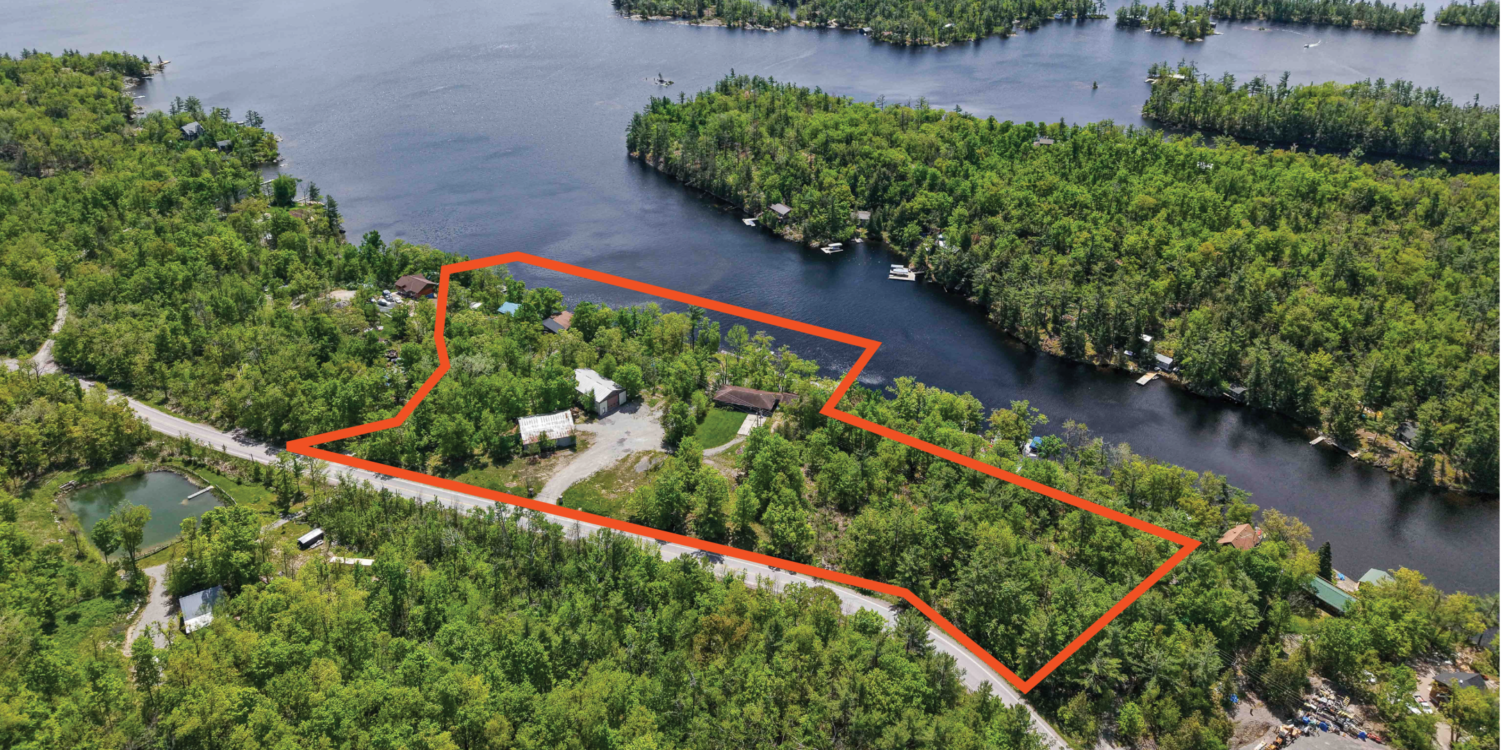 832 Northeys Bay Road Property Outline in Orange