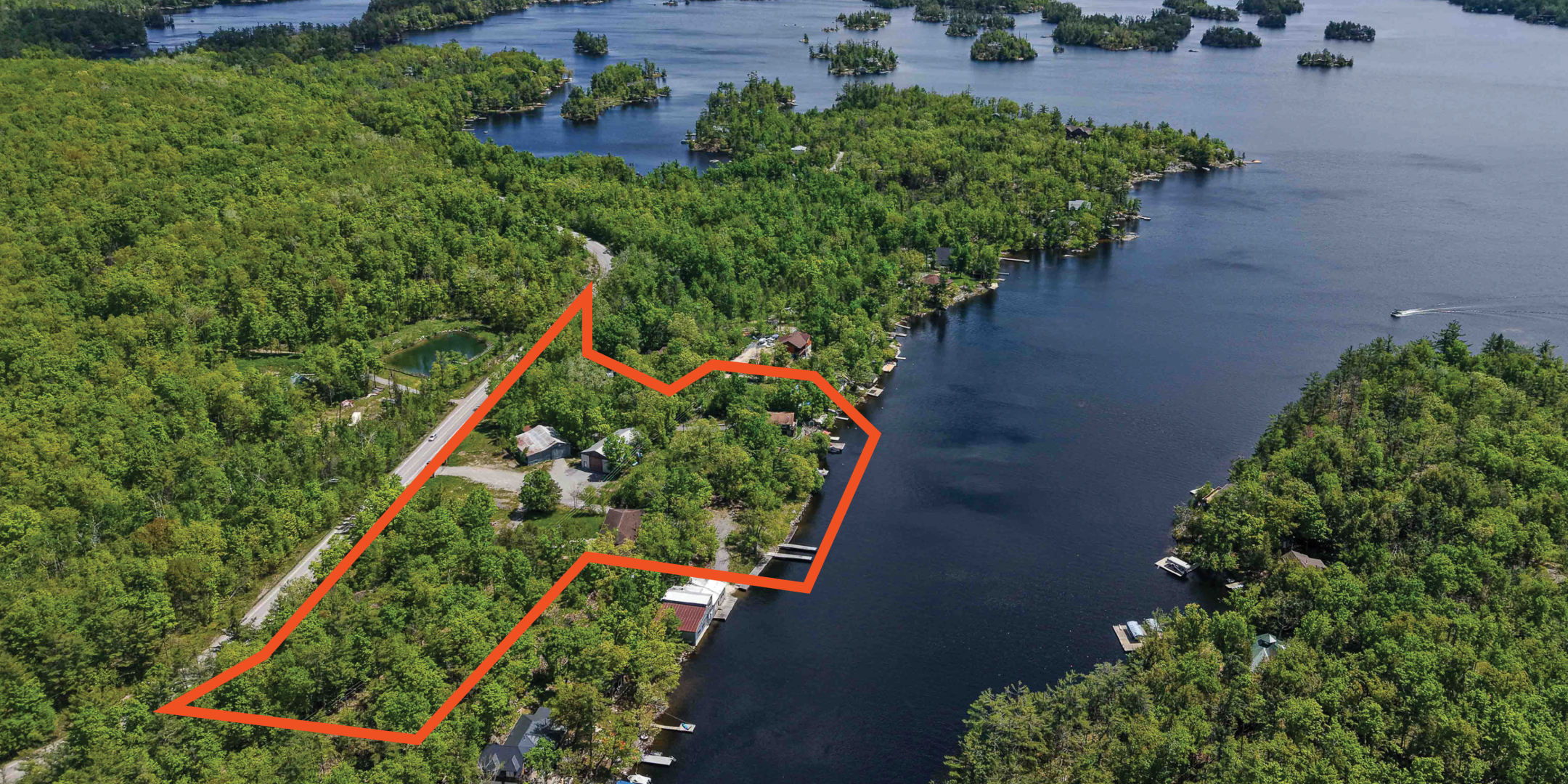 832 Northeys Bay Road Property Outline in Orange