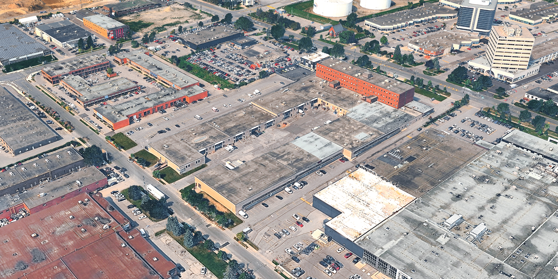 aerial shot of the building