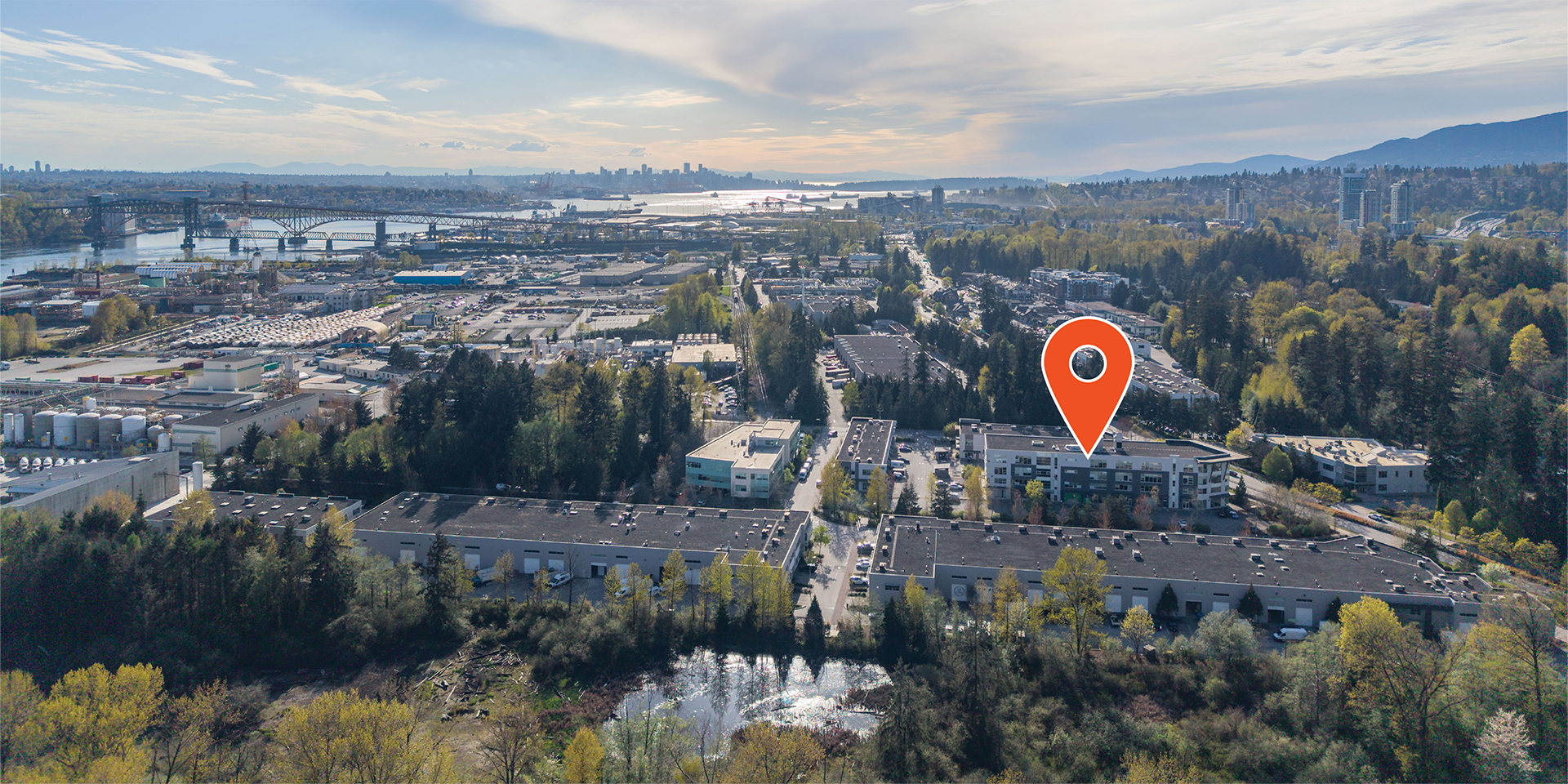197 Forester Street aerial view of local area with building pinpointed