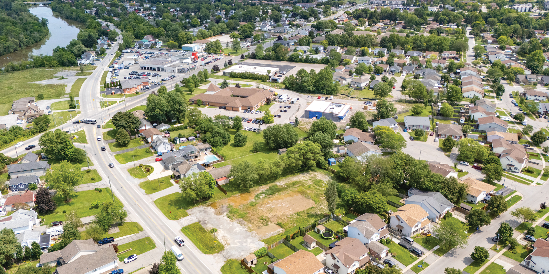 215 Riverside Drive aerial shot