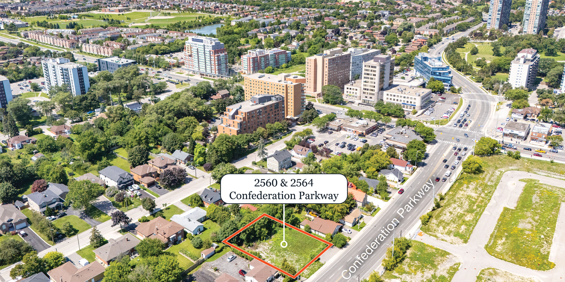 2560 & 2564 Confederation Parkway aerial shot