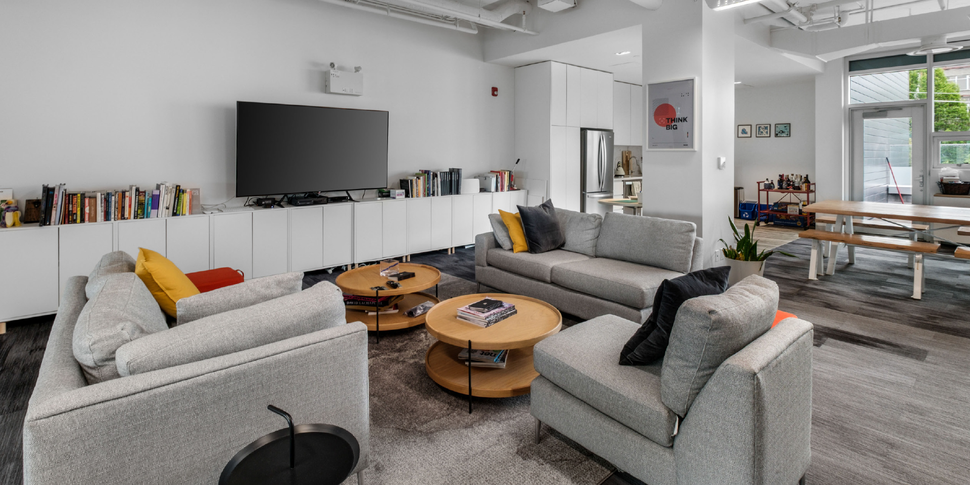 34 West 7th Avenue building interior seating area in open office space