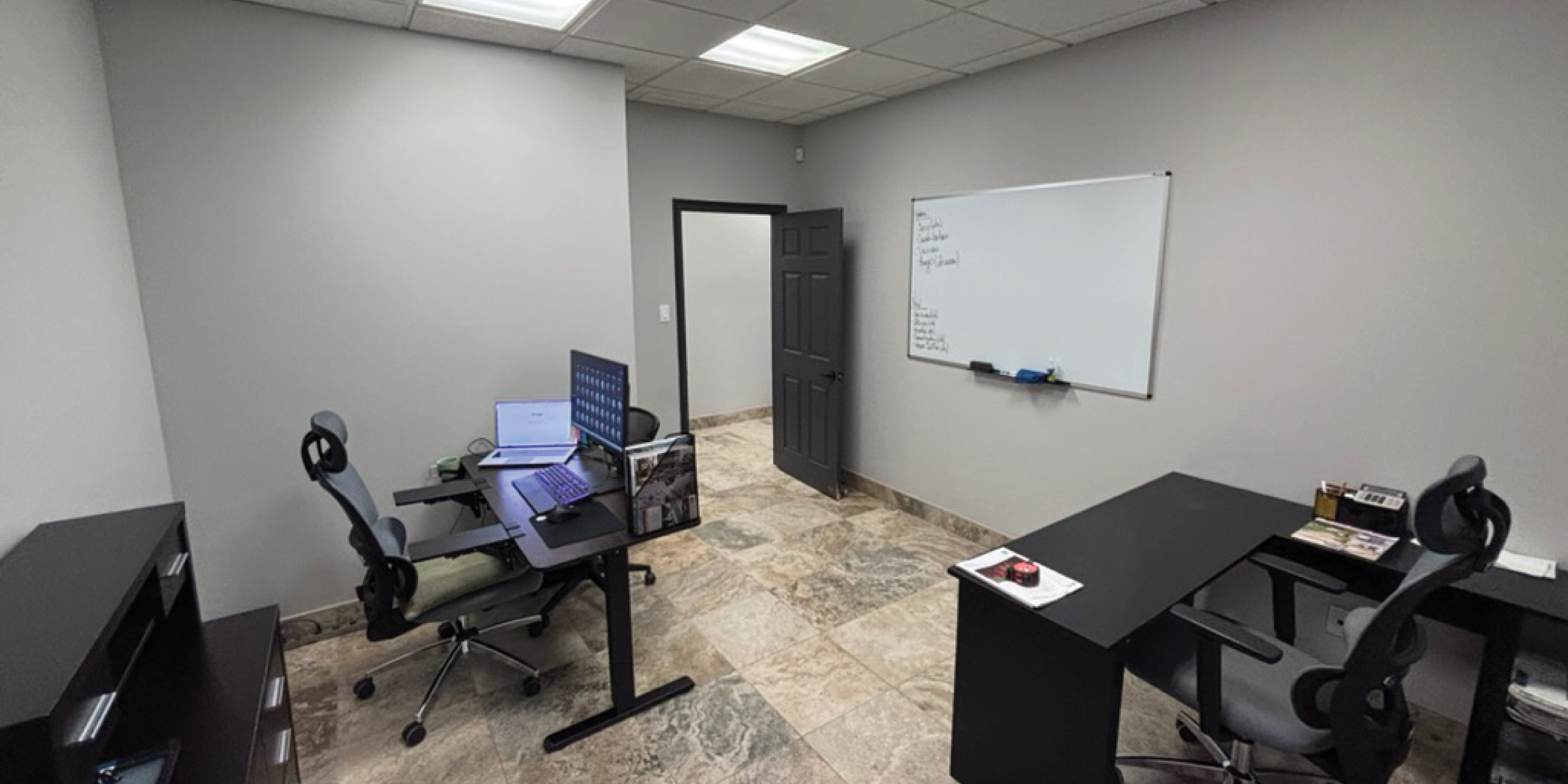 76 Millwick Drive, Unit 101 Interior - Office Area with desk, chair and whiteboard on the wall