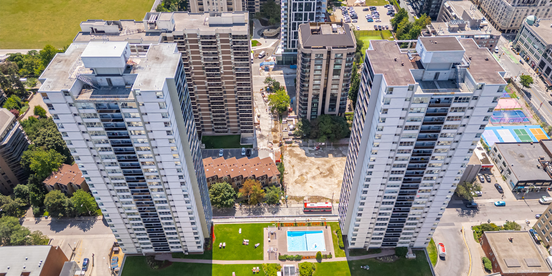 Aerial View of 60 and 40 Pleasant Boulevard