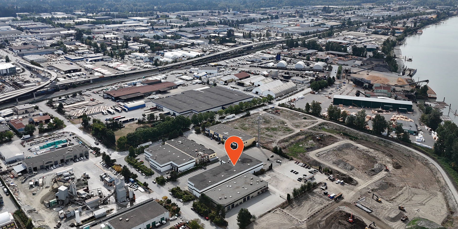 10167 199B Street aerial with building indicated